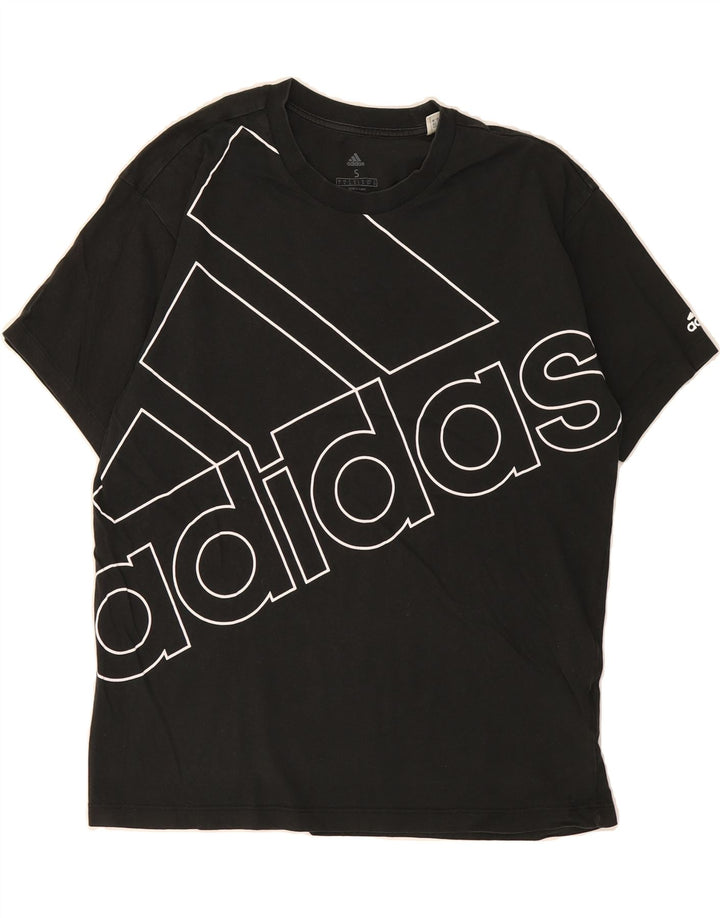 ADIDAS Mens Graphic T-Shirt Top Small Black Cotton Vintage Adidas and Second-Hand Adidas from Messina Hembry 