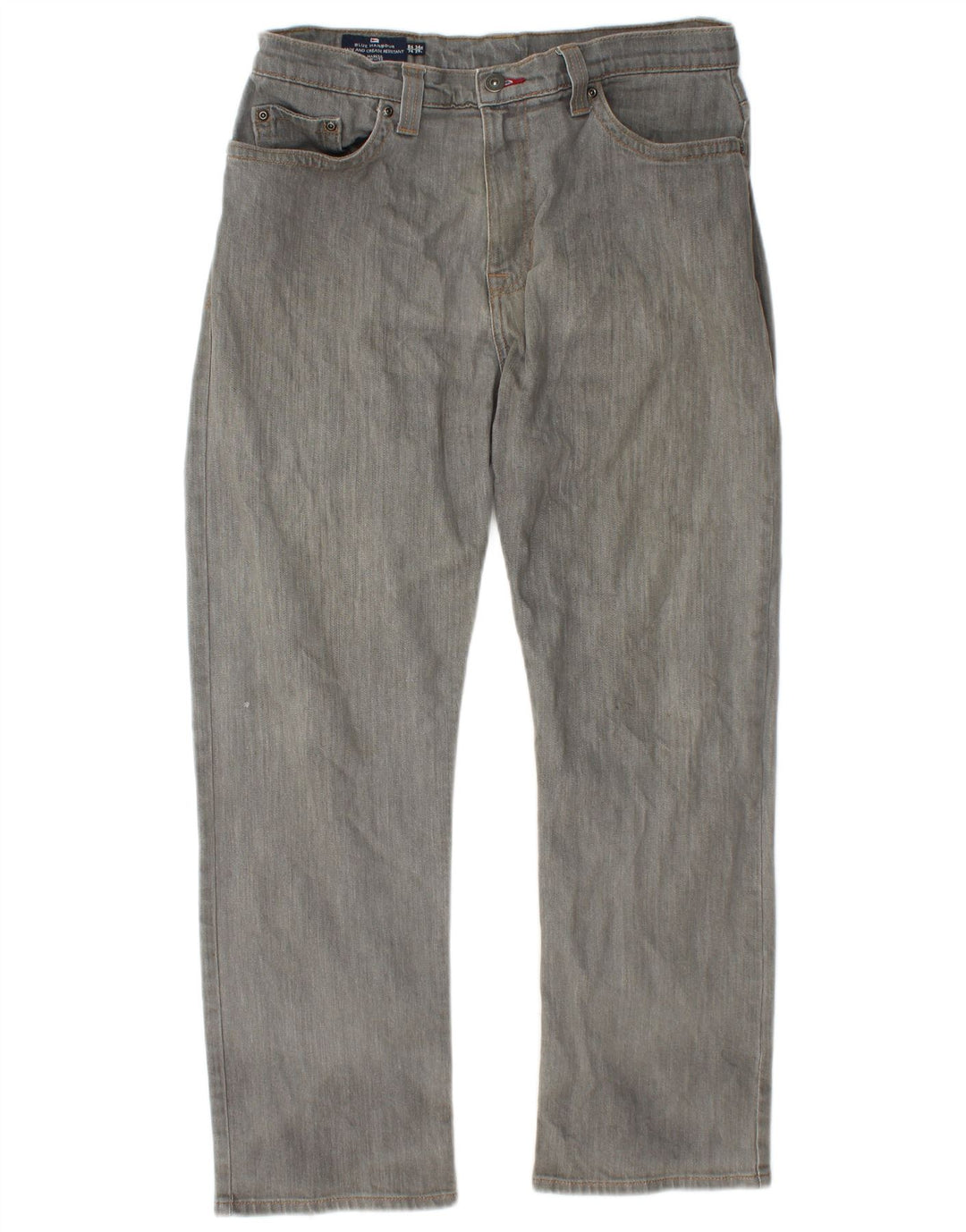 Marks & Spencer Herre Blue Harbor Straight Jeans W34 L29 Grå Bomuld