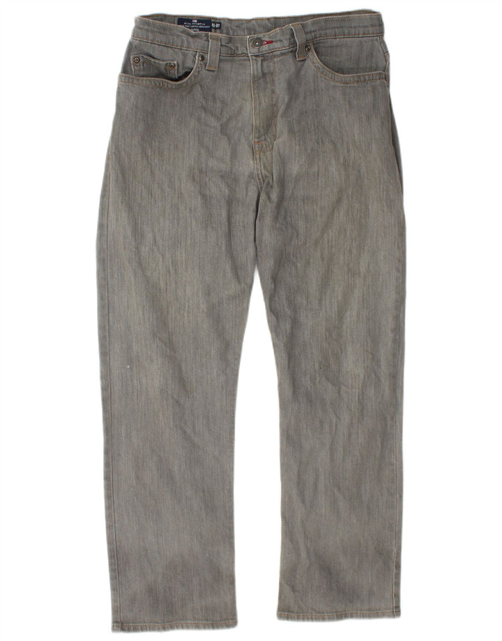 Marks & Spencer Herre Blue Harbor Straight Jeans W34 L29 Grå Bomuld