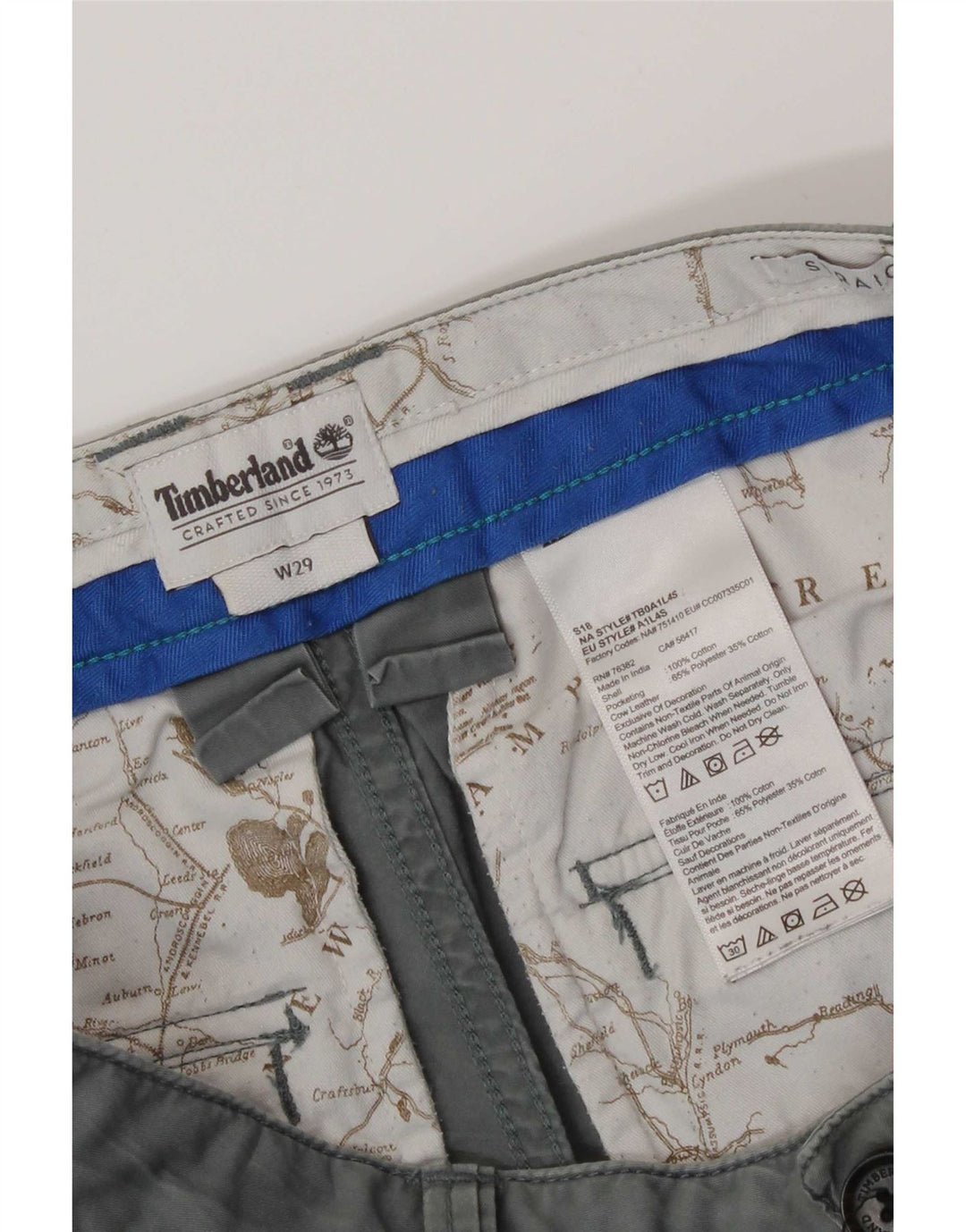 Timberland Herre Chino Shorts W29 Små Grå Bomuld