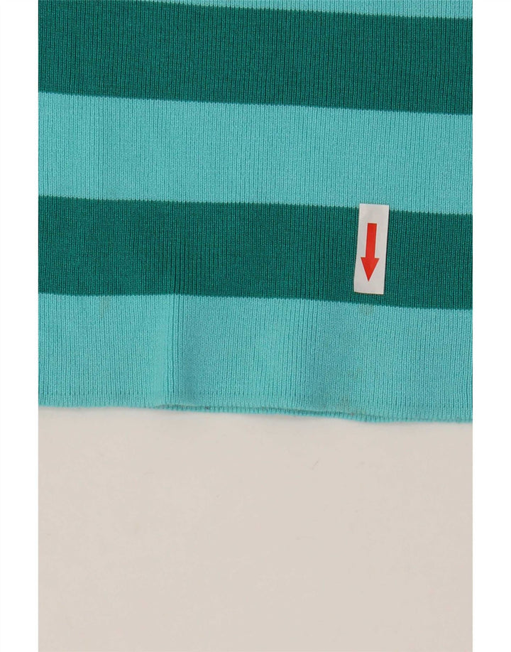 Zara Womens Crop Vest Top UK 8 Lille blå stribet viskose