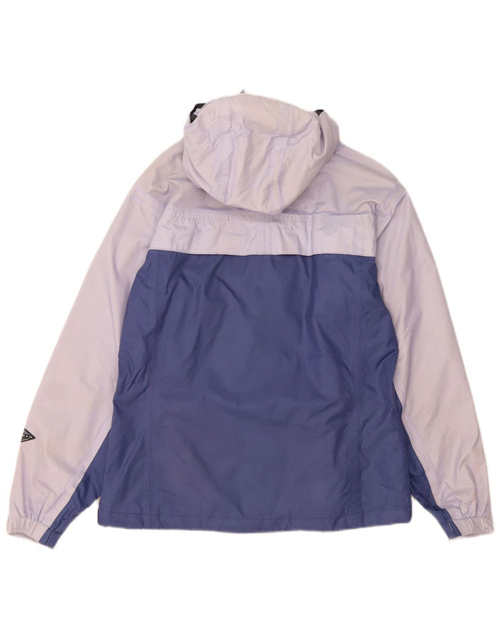 Columbia Womens Omni-Tech Regnjakke med hætte UK 14 Medium Blue Colourblock