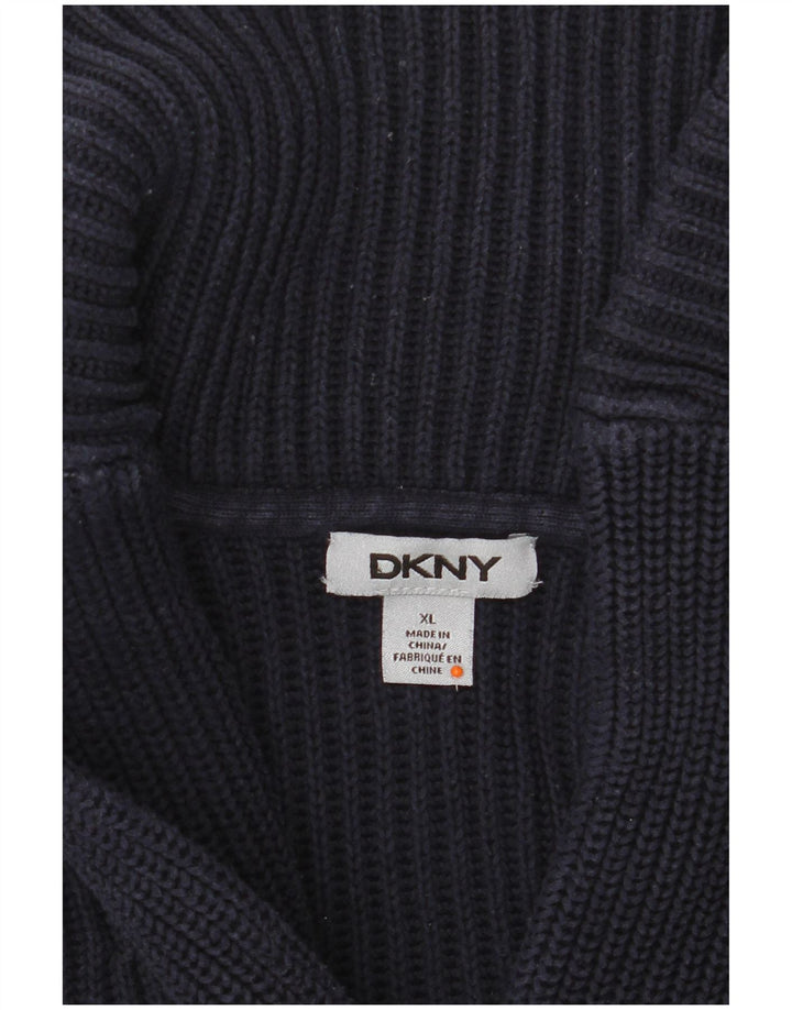 DKNY Herre Shawl Neck Jumper Sweater XL Navy Blue