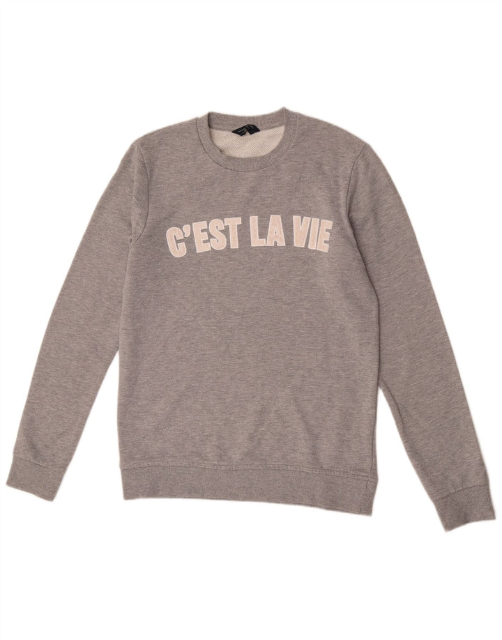 Jack & Jones Herre grafisk sweatshirt Jumper Medium Grå Bomuld