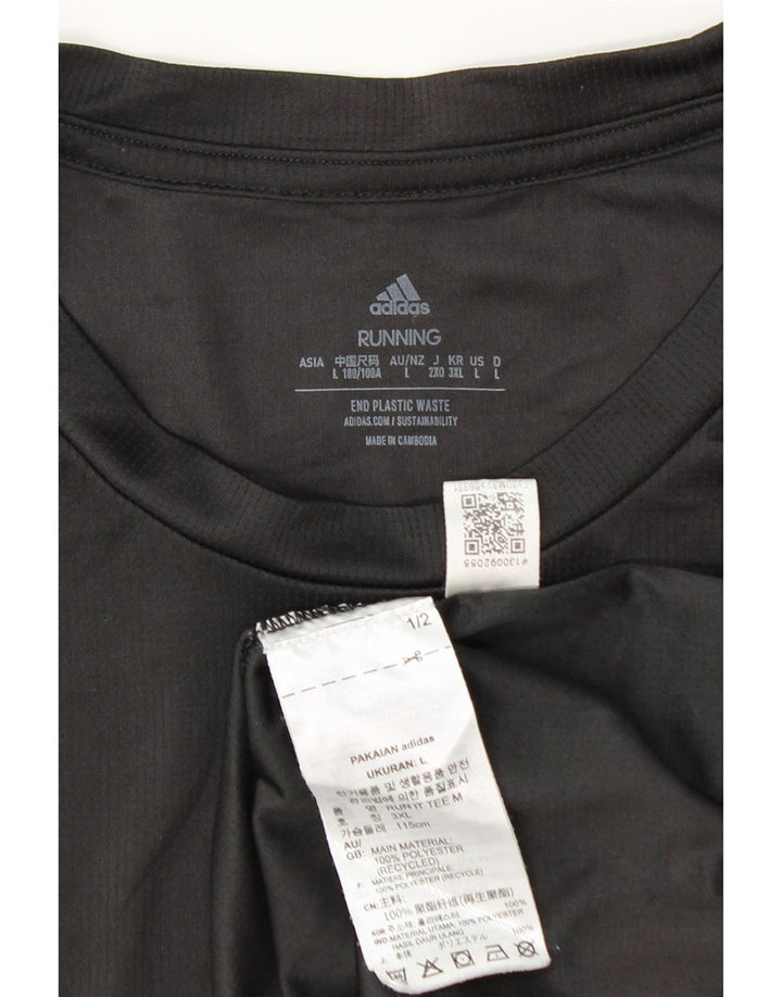 Adidas Herre Aeroready Grafisk T-Shirt Top Stor Sort Polyester