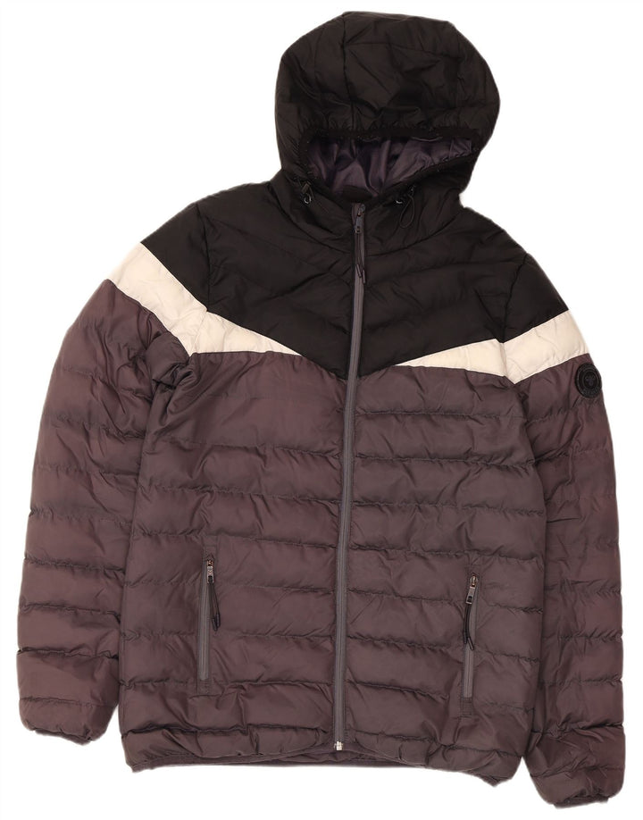 Hummel Herre hættepolstret jakke UK 38 Medium Sort Colourblock Polyester