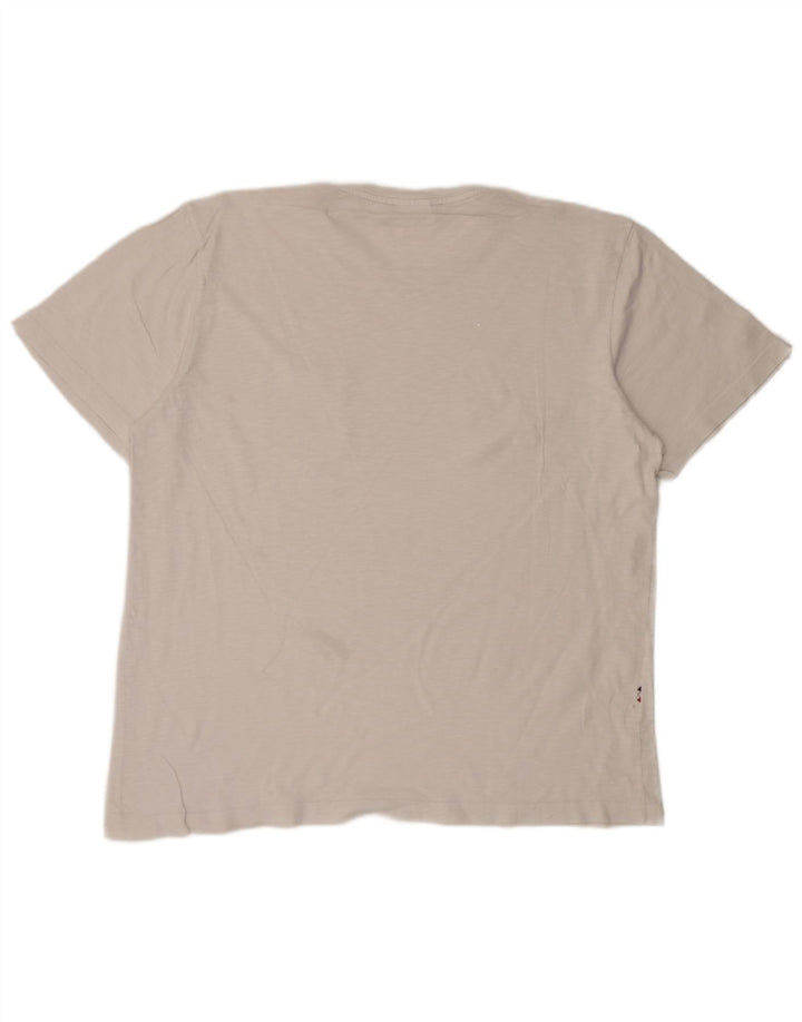 Lacoste Herre T-Shirt Top Størrelse 7 2XL Hvid Flecked Bomuld