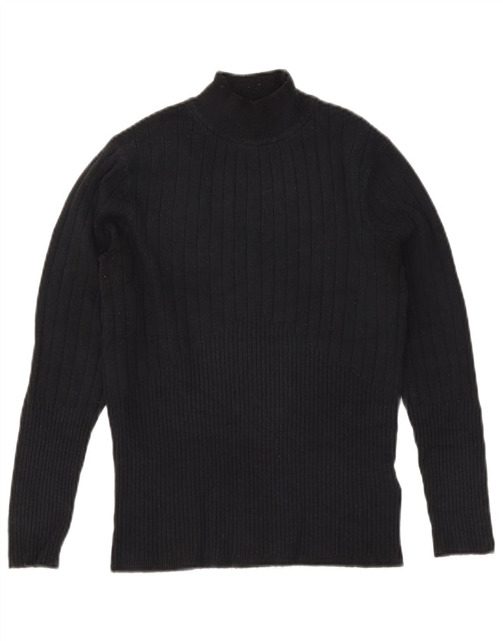 Marks & Spencer Dame Turtle Neck Jumper Sweater UK 12 Medium Black