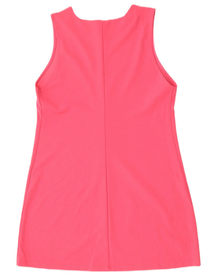 Zara Kvinders Ærmeløs Skede Kjole UK 12 Medium Pink Polyester