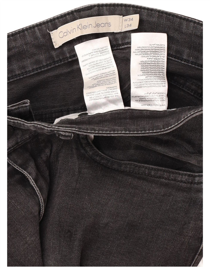 Calvin Klein Herre Slim Jeans W34 L28 Grå Bomuld
