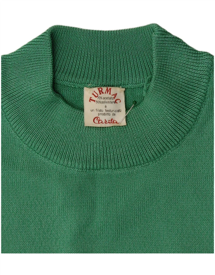 Vintage Dame Vest Tank Top UK 14 Medium Green Acetate