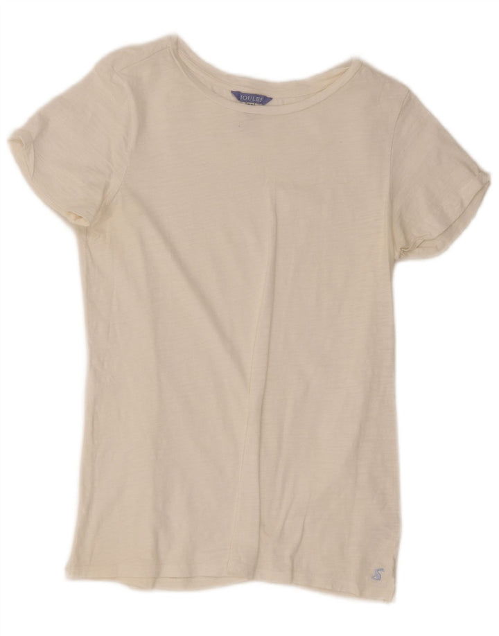 Joules T-Shirt Top UK 12 Medium Hvid Bomuld