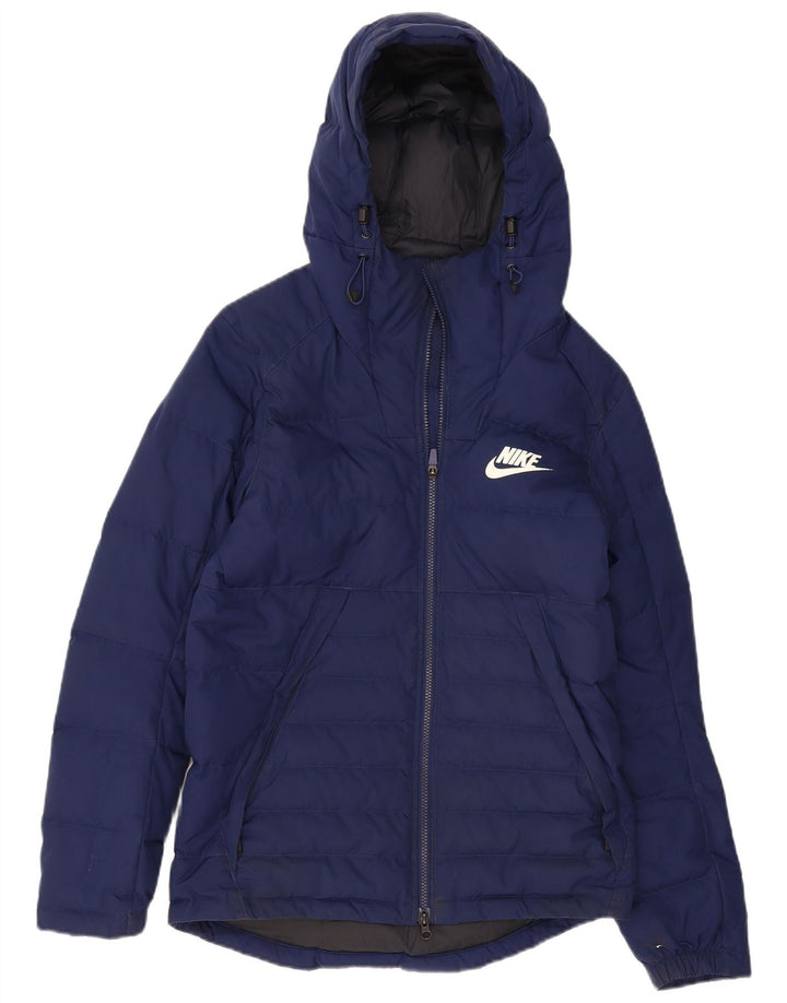 Nike Herre hættepolstret jakke UK 36 Lille marineblå polyester