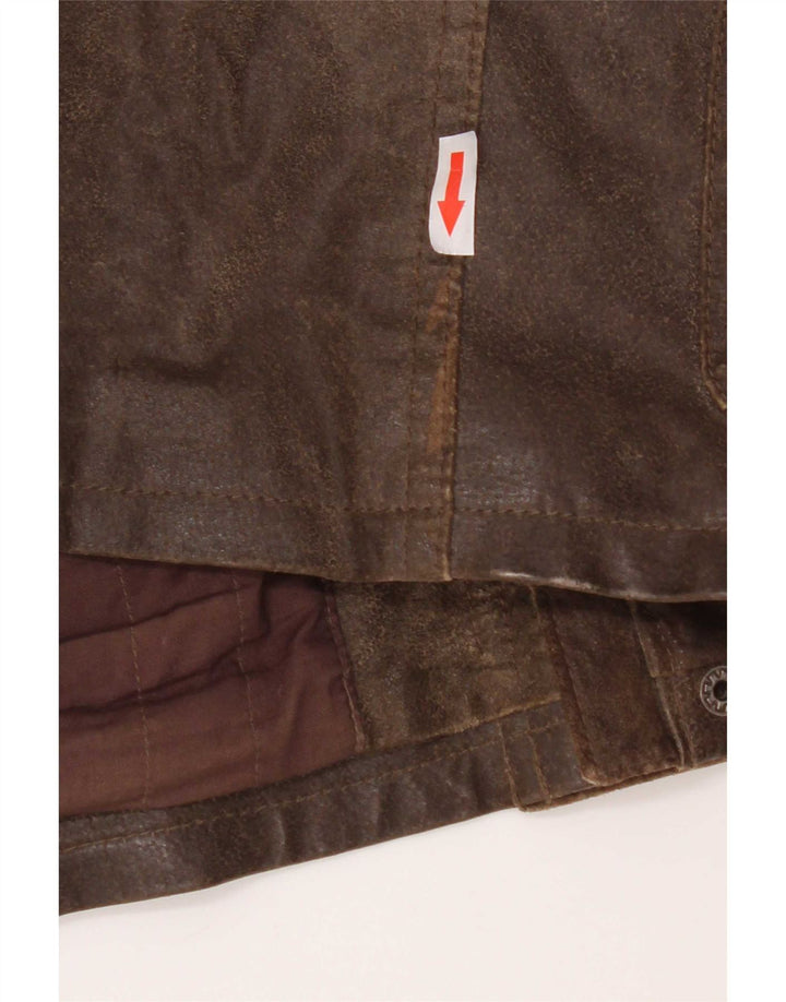 Vintage Herre Motorcykel Læder Utility Jacket UK 38 Medium Brown