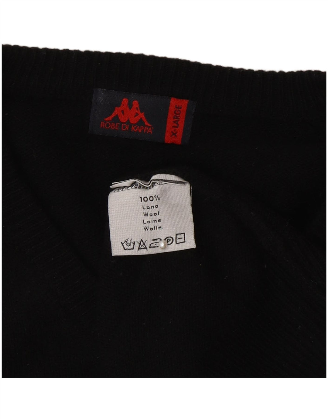 Kappa Herre V-hals sweater XL sort uld