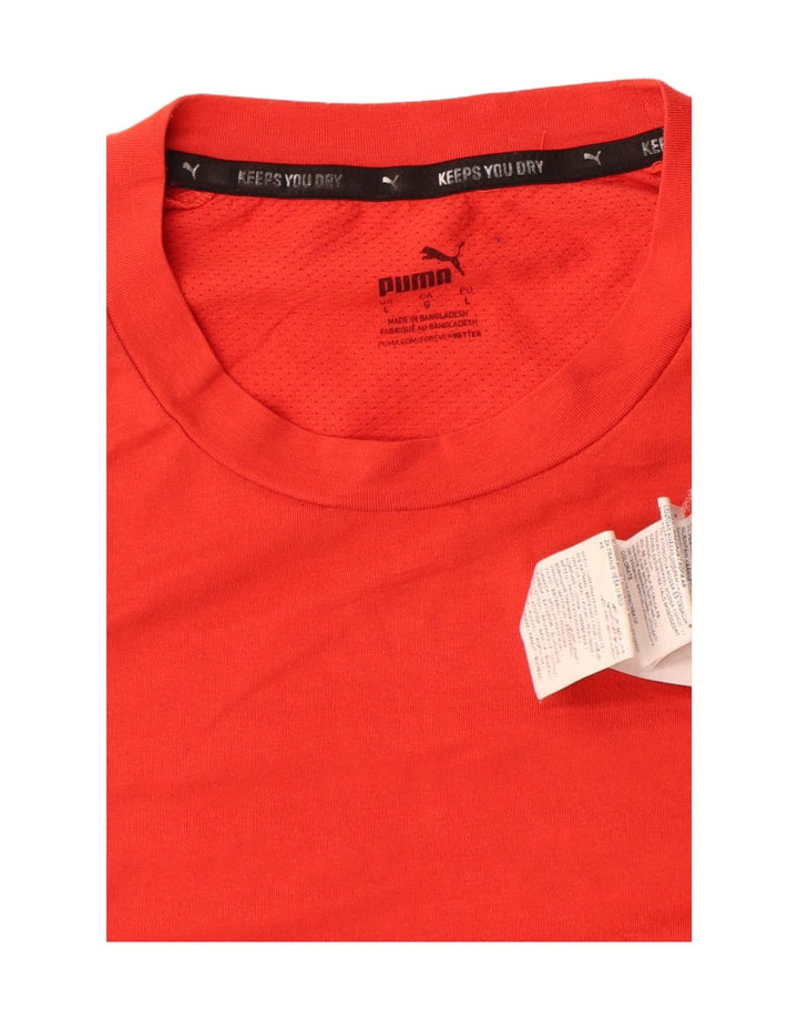 Puma Herre T-Shirt Top Stor Rød Bomuld