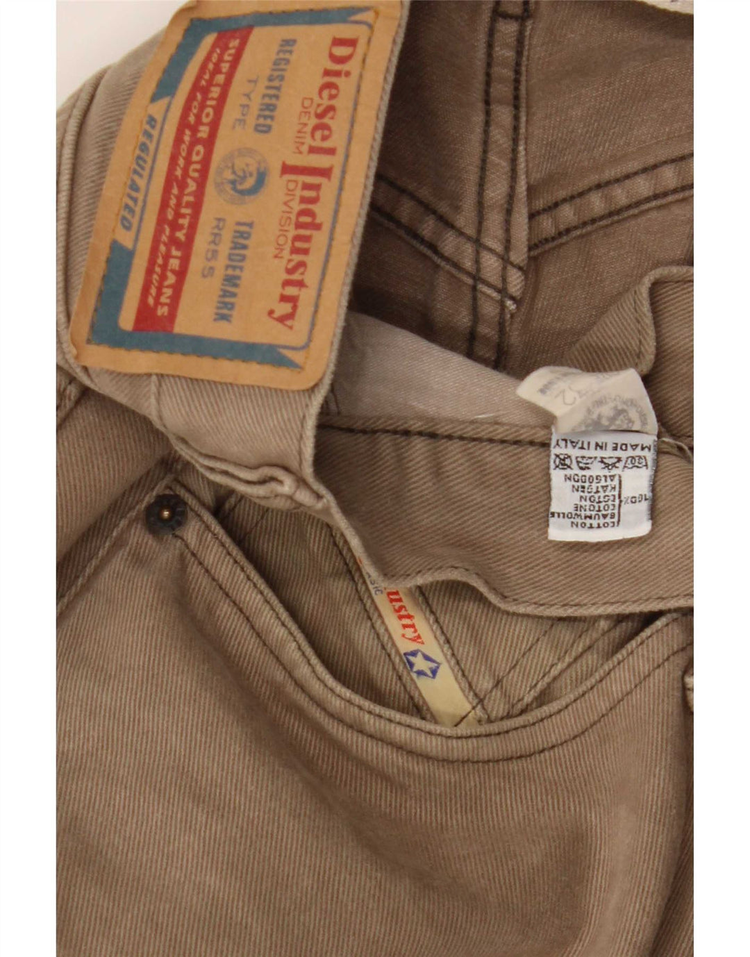 Diesel Straight Jeans til mænd W32 L33 Brun bomuld