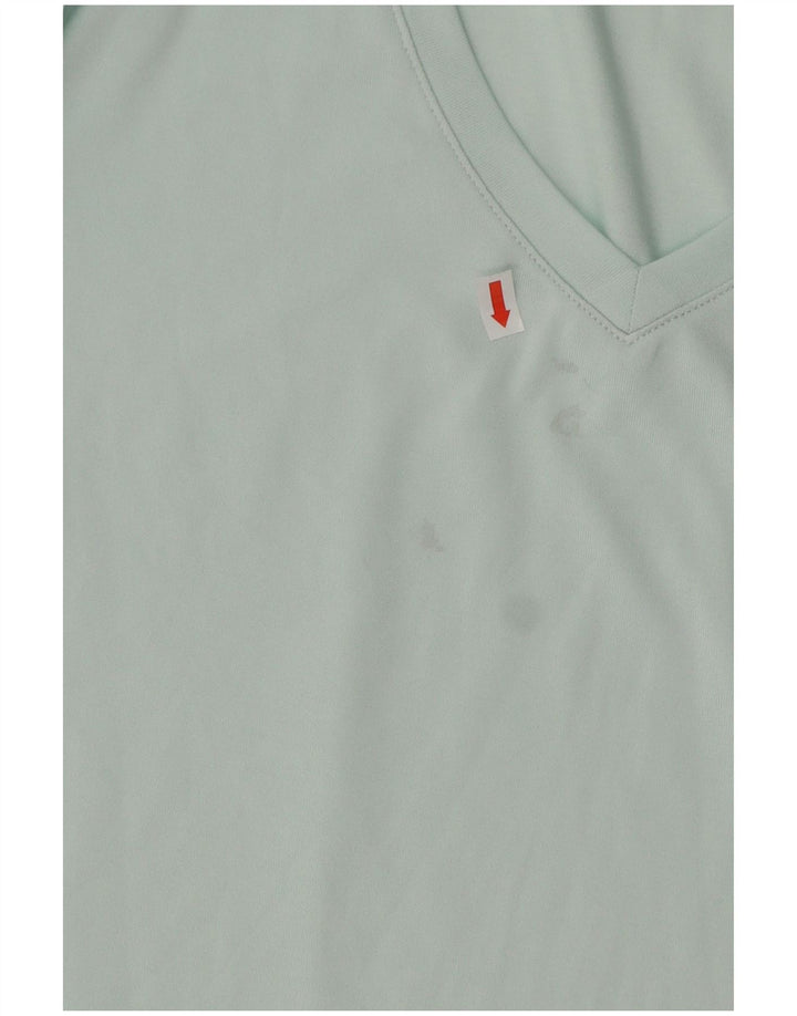 UNDER ARMOR Dame Heat Gear T-Shirt Top UK 14 Medium Turkis Polyester