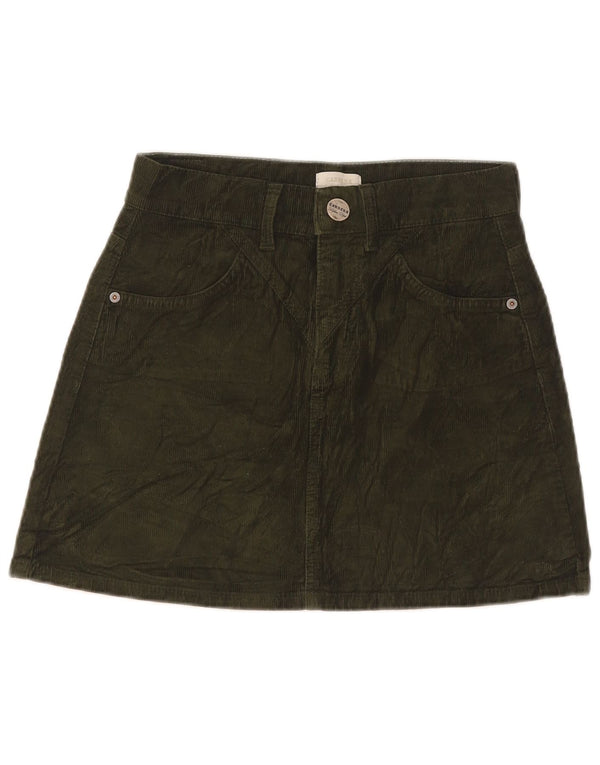 Carrera Dame Mini Corduroy Nederdel IT 38 XS W26 Grøn Bomuld