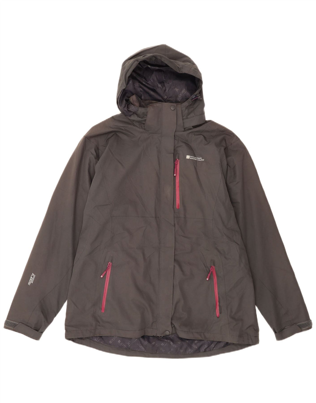Mountain Warehouse Dame Regnjakke med hætte UK 18 XL Grå Polyester