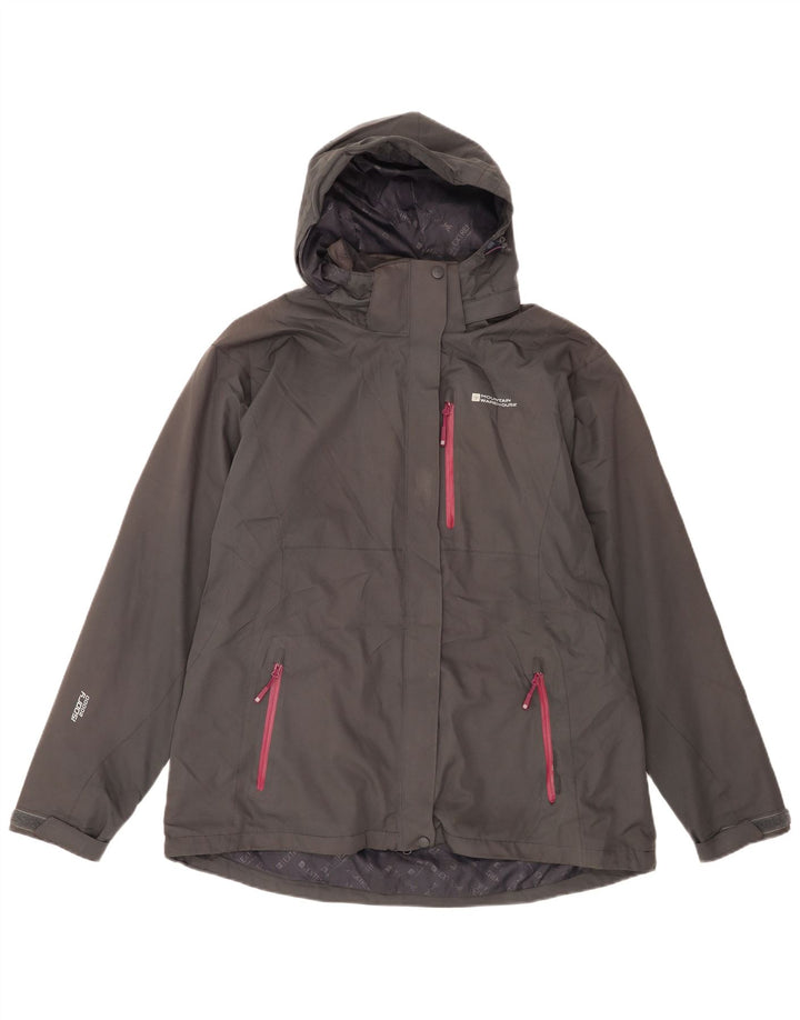 Mountain Warehouse Dame Regnjakke med hætte UK 18 XL Grå Polyester