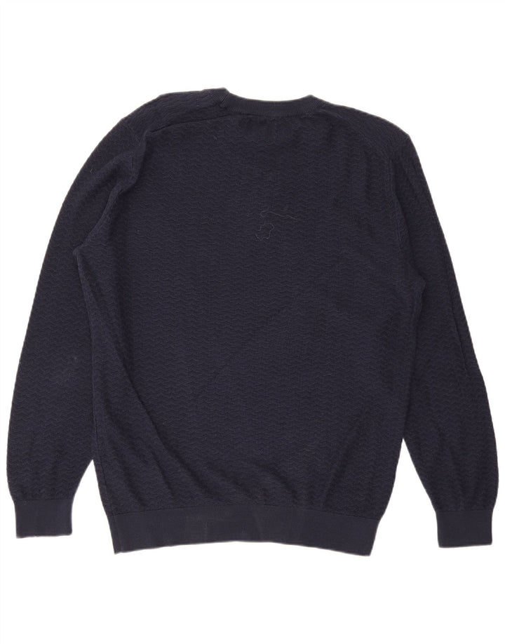 Gant herre rund hals sweater stor marineblå Chevron bomuld
