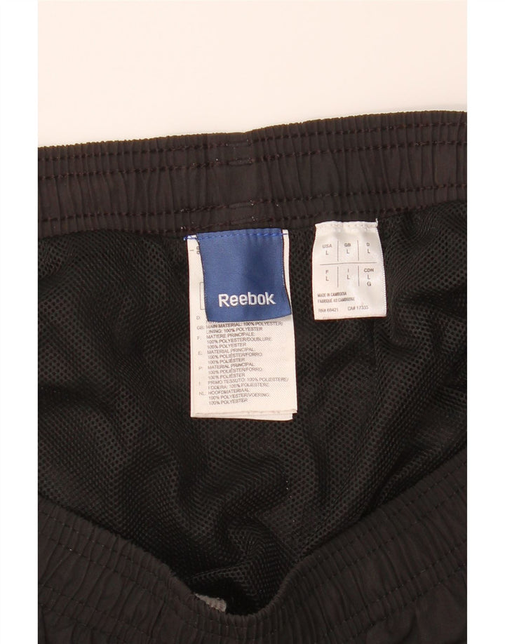 REEBOK Mens Sport Shorts Large  Black Polyester