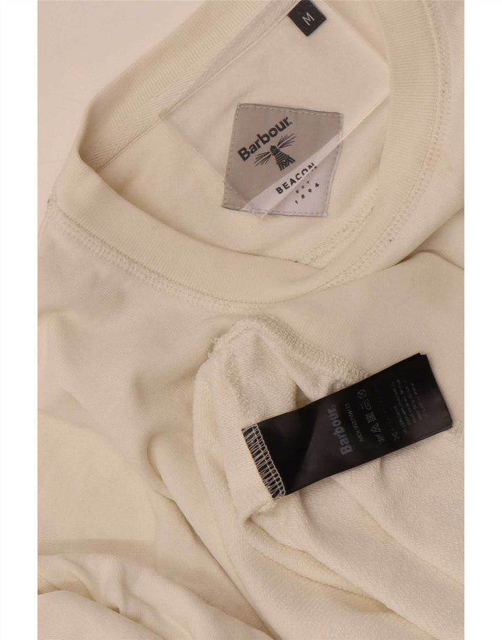 Barbour Herre Grafisk Sweatshirt Jumper Medium Hvid Bomuld