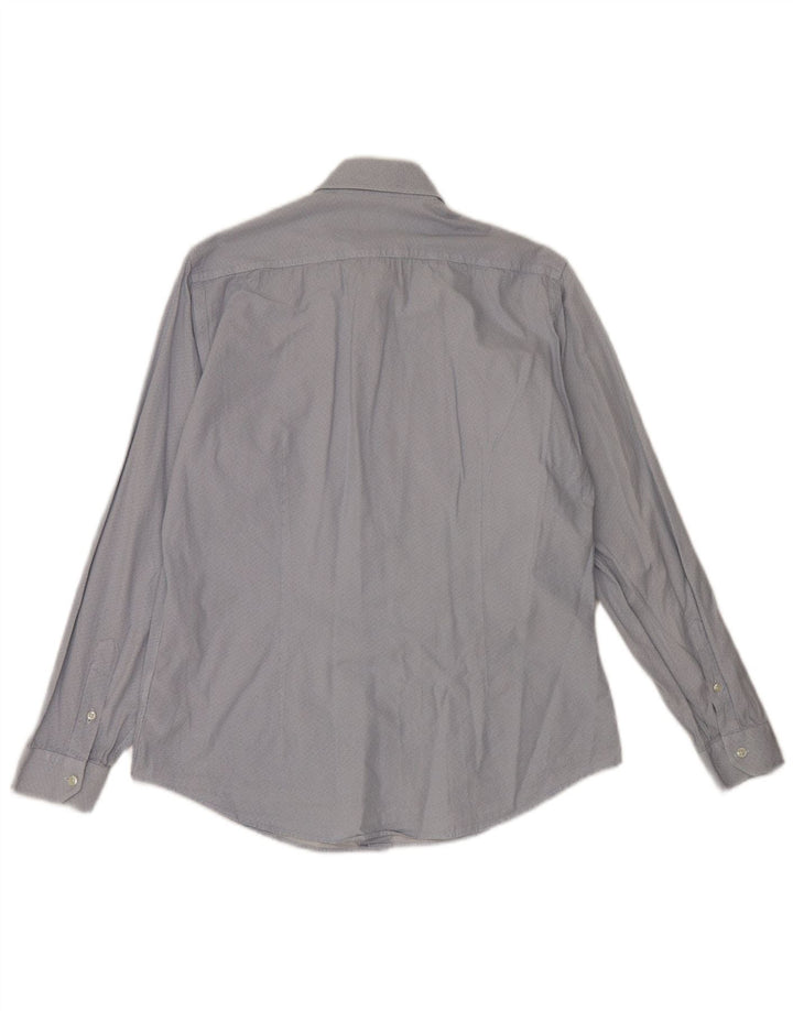 Liu Jo Herre Slim Fit Skjorte Størrelse 40 Medium Blå Geometrisk Bomuld