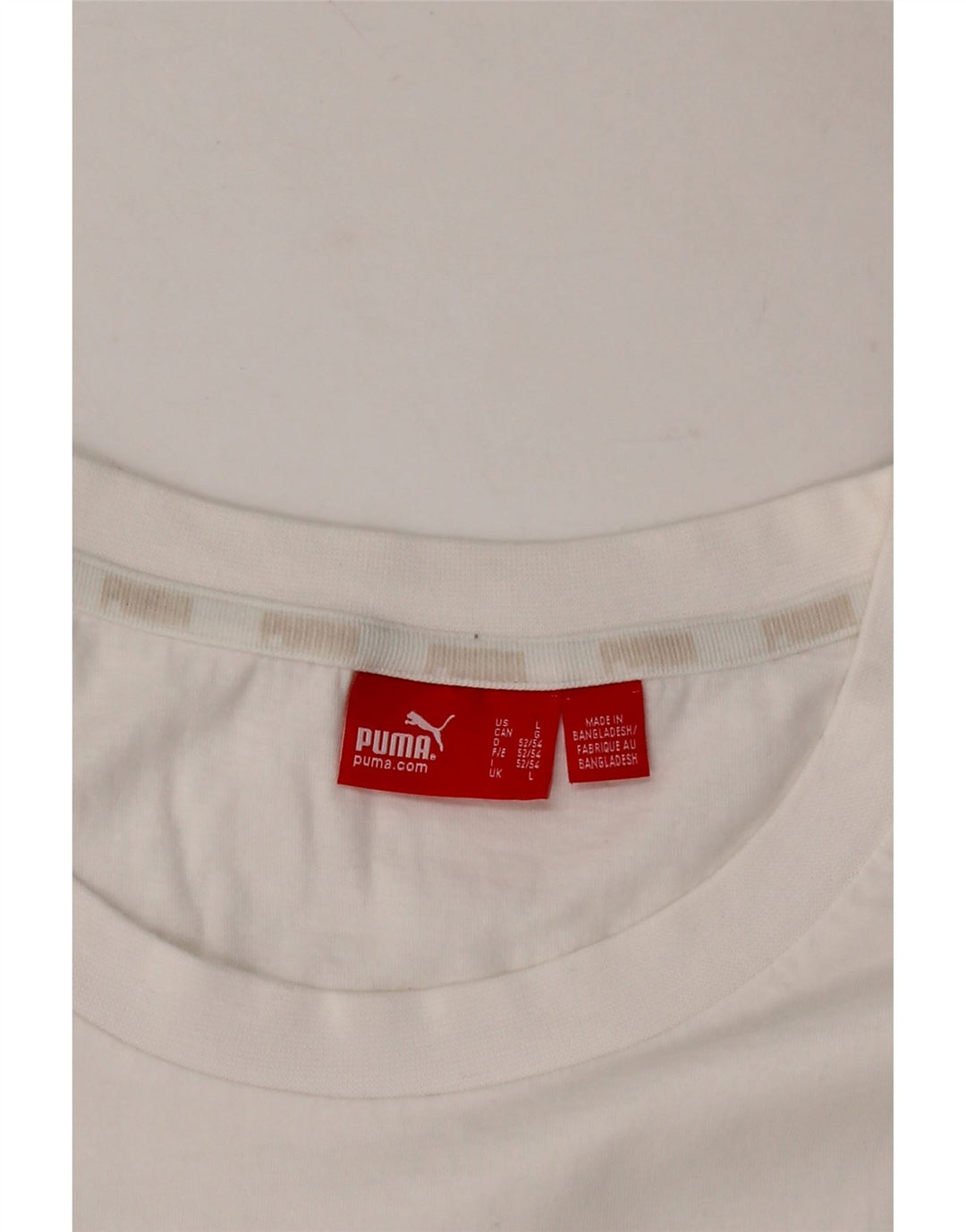 PUMA Mens T-Shirt Top Large White Vintage Puma and Second-Hand Puma from Messina Hembry 