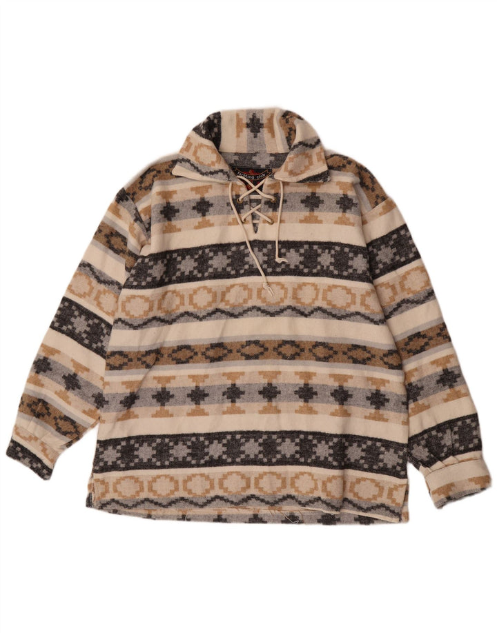 Yachting Club Herre Pullover Flanellskjorte Stor Flerfarvet Geometrisk