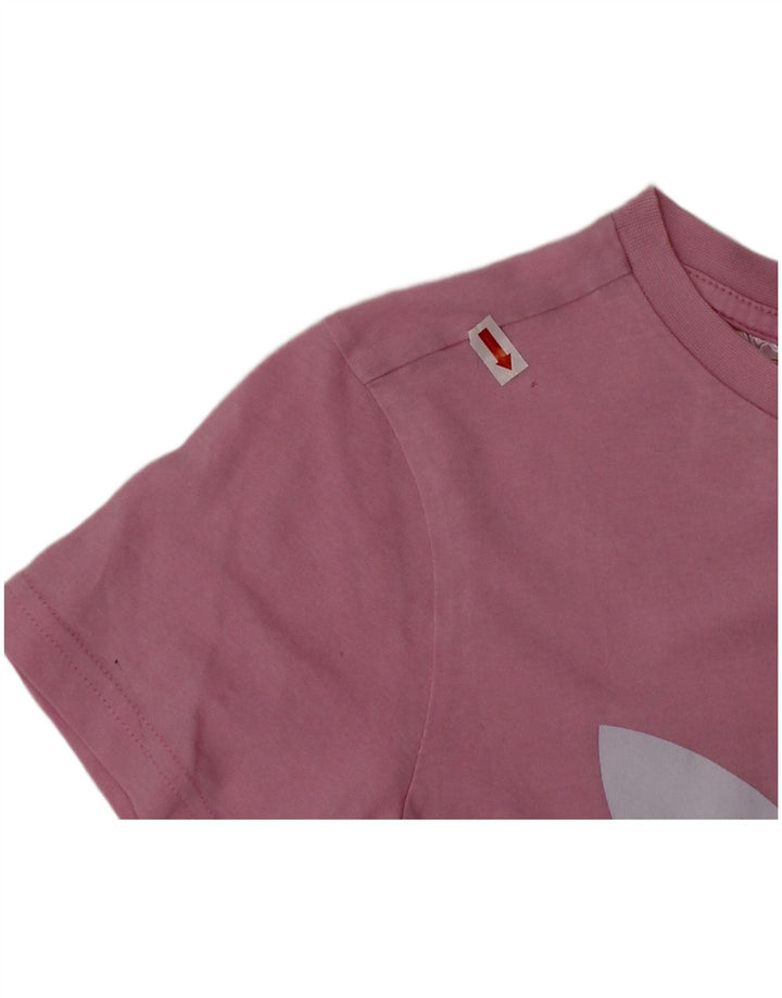 ADIDAS Piger Grafisk T-Shirt Top 9-10 År Pink Bomuld