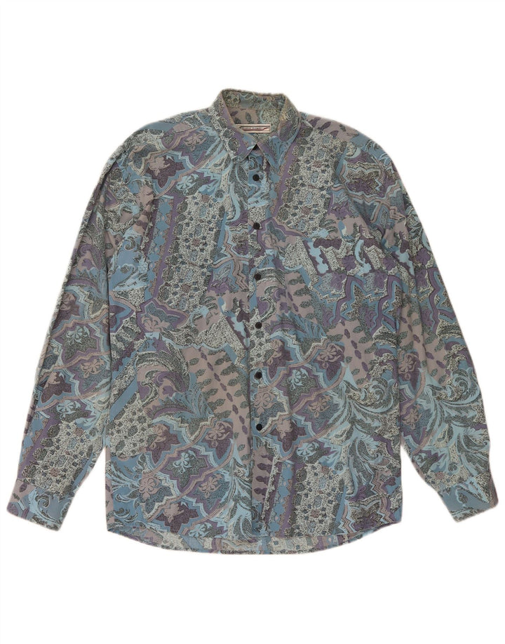 Daniel Brooks Herreskjorte Medium Blue Paisley Cotton