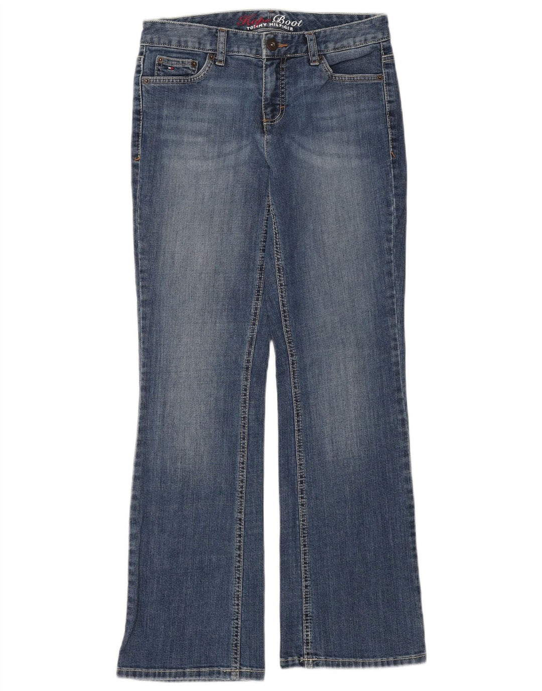 TOMMY HILFIGER Dame Bootcut Jeans US 4 Small W30 L32 Blue