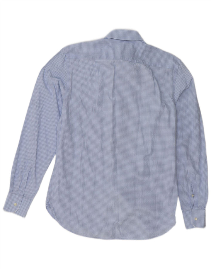 Boggi Herre Milano Custom Fit skjorte størrelse 39 15 1/2 Medium Blue Gingham