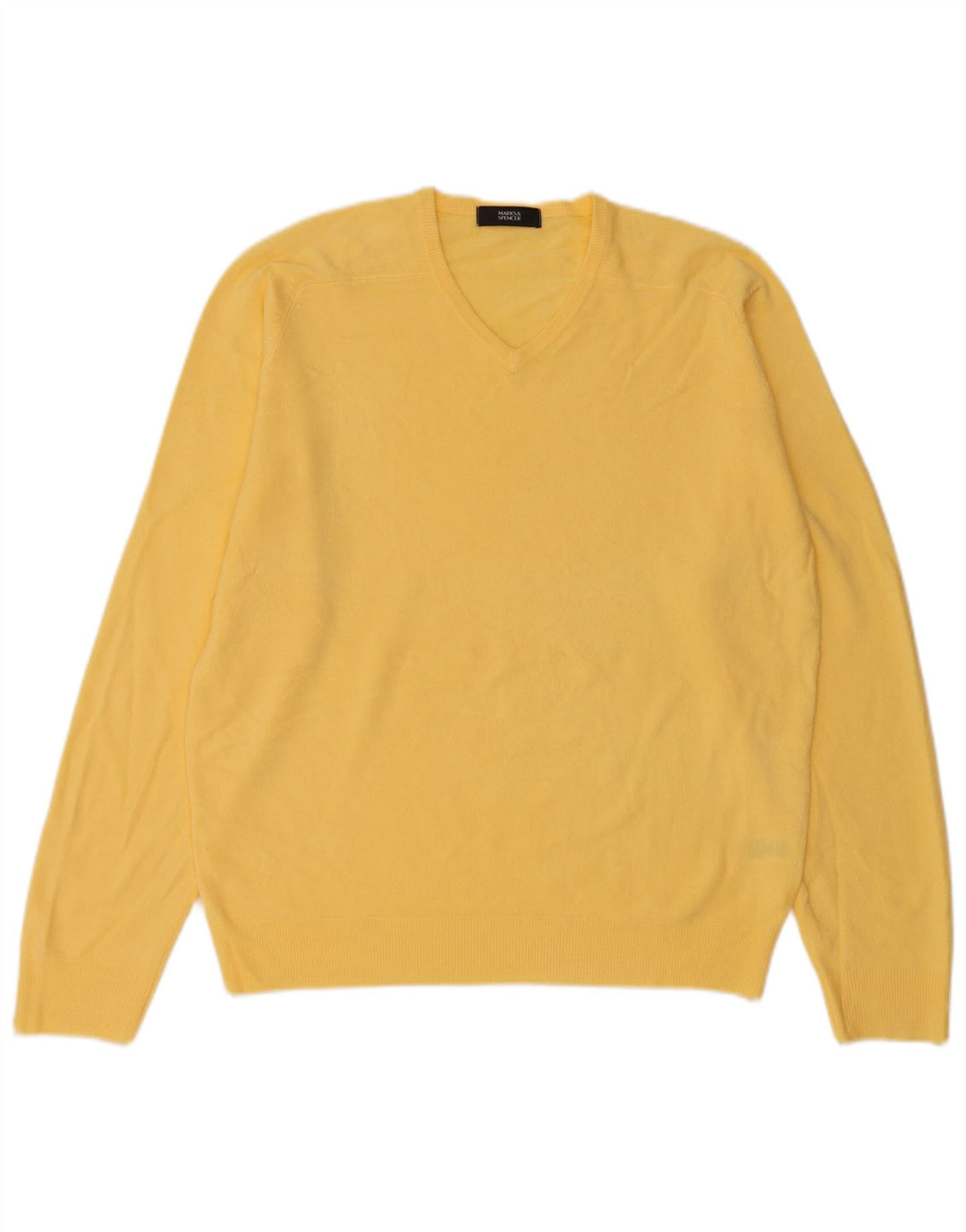 Marks & Spencer Herre V-hals sweater Medium Gul Akryl