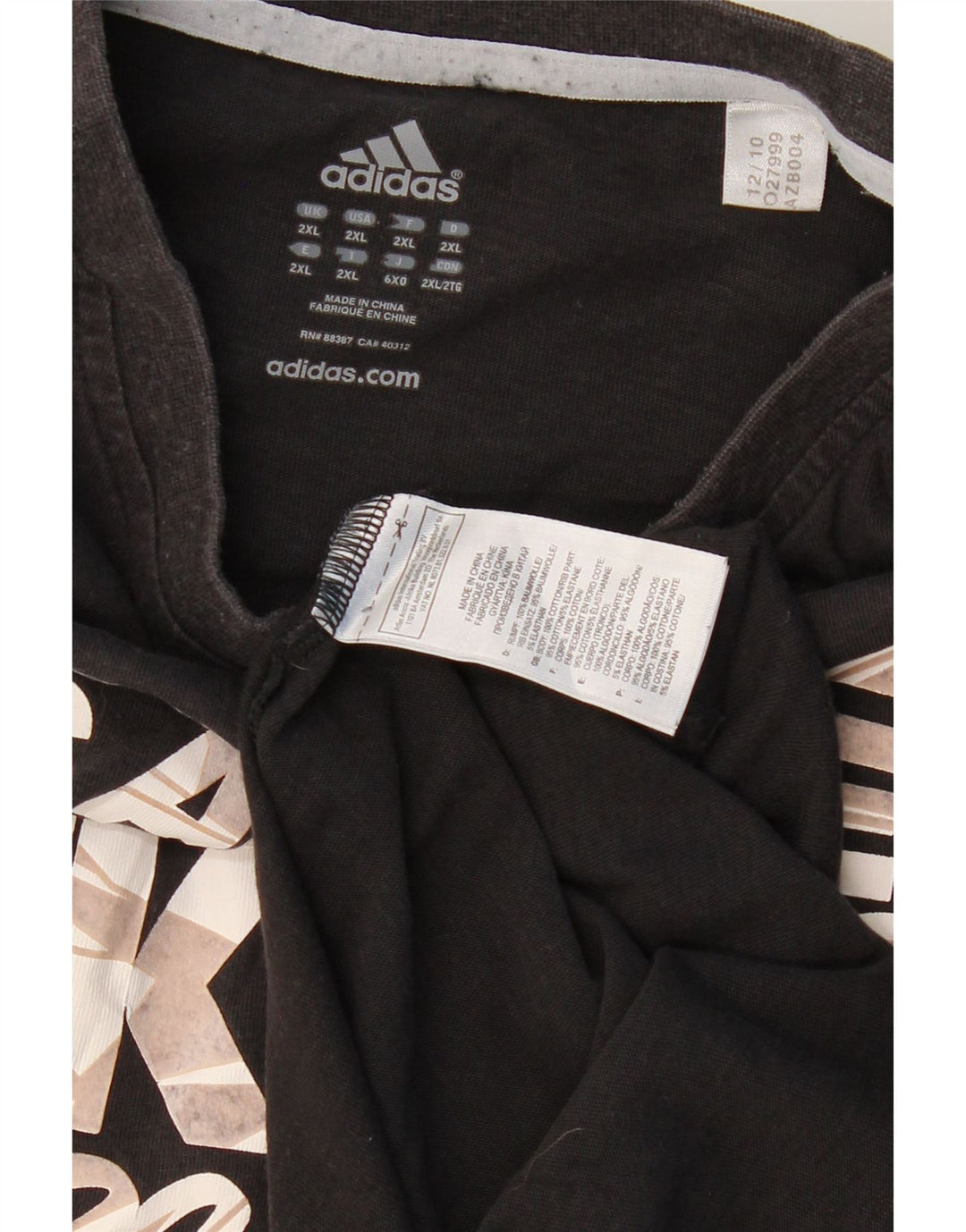 ADIDAS Herre Los Angeles Lakers Grafisk T-Shirt Top 2XL Sort Bomuld