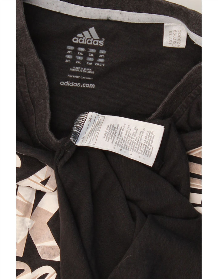 ADIDAS Herre Los Angeles Lakers Grafisk T-Shirt Top 2XL Sort Bomuld