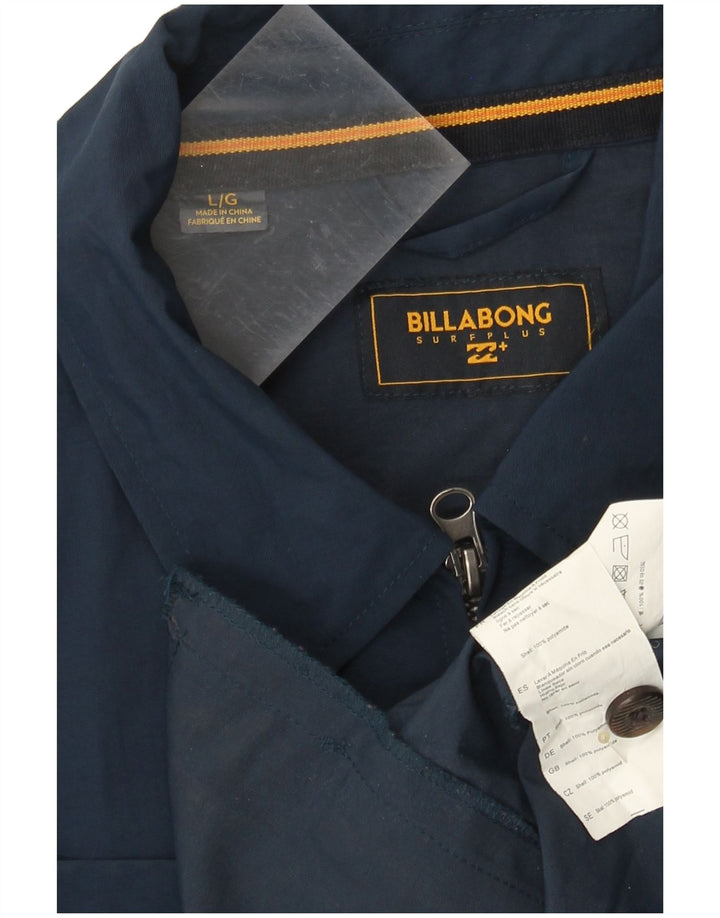 BILLABONG Herre Utility Jacket UK 40 Stor marineblå stribet polyamid