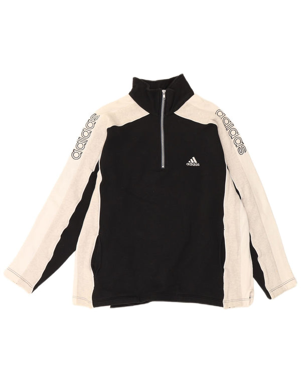 Adidas Herre grafisk sweatshirt trøje UK 36/38 Small Black Colourblock