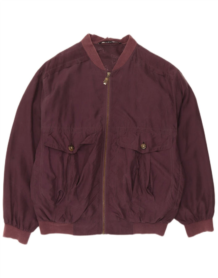 C&A Herre New Fast Bomber Jacket EU 44 2XL Burgundy Silk