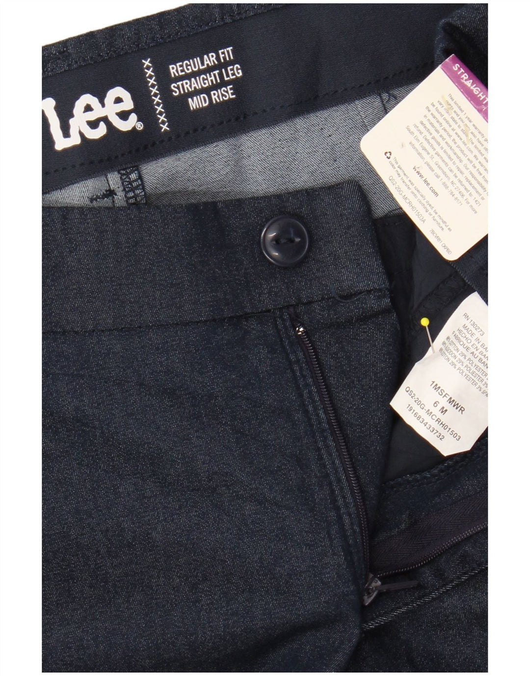 LEE Dame Mid Rise Chino Bukser US 6 Medium W28 L30 Navy Blue