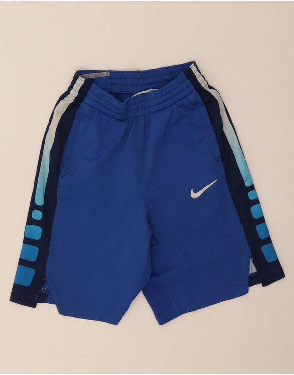 Nike Dri Fit Sportsshorts til drenge 12-13 år Large Blue Colourblock Polyester
