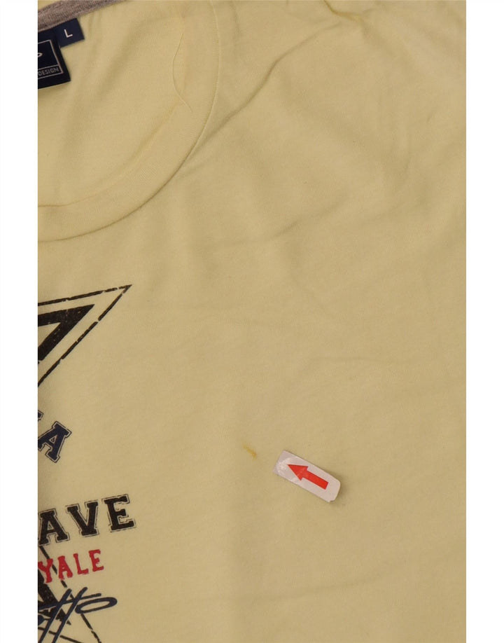 Lotto Herre Grafisk T-Shirt Top Stor Gul Bomuld