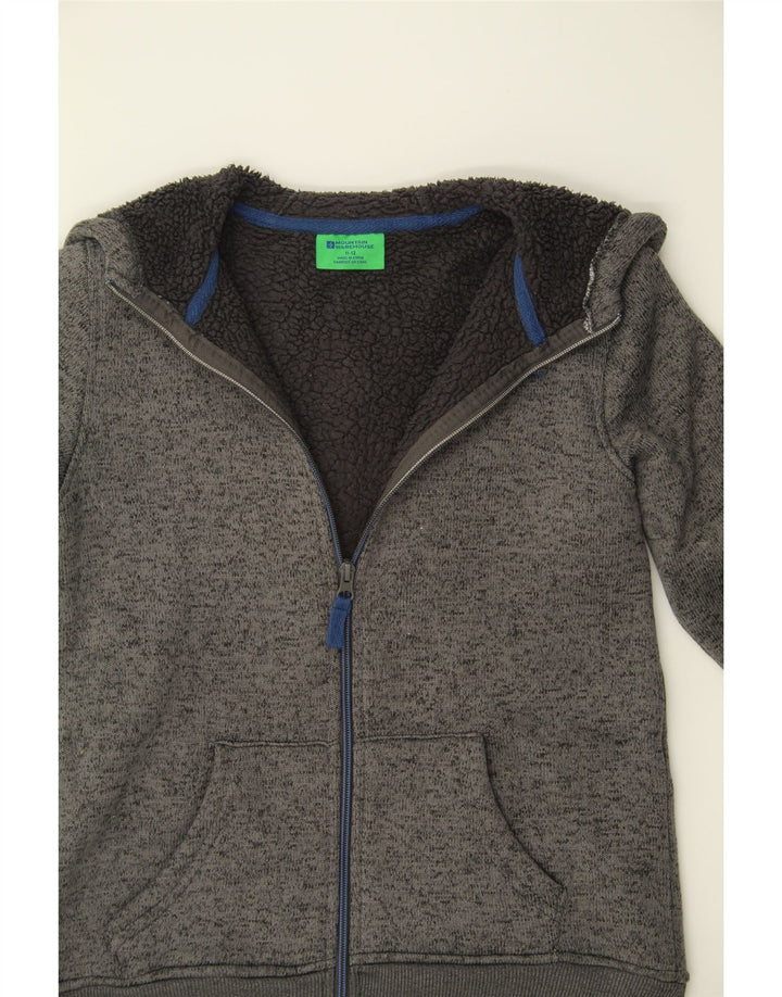 MOUNTAIN WAREHOUSE Boys Zip Hoodie Sweater 11-12 Years Grey Flecked Vintage Mountain Warehouse and Second-Hand Mountain Warehouse from Messina Hembry 