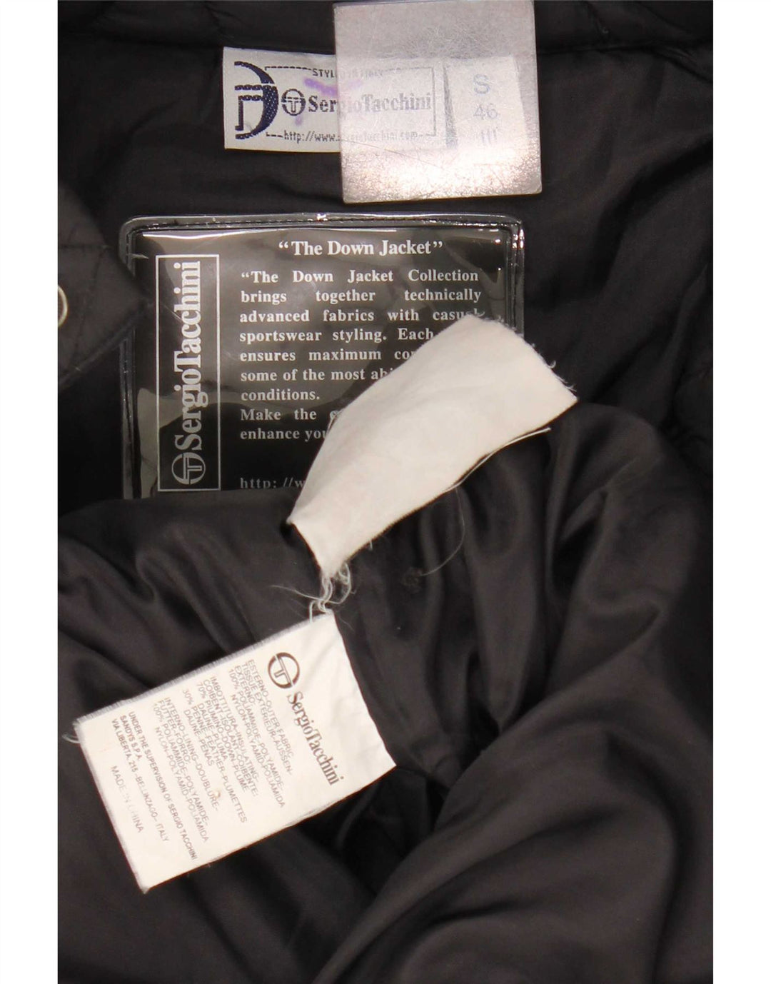 Sergio Tacchini Polstret jakke til mænd IT 46 Small Black Polyamid