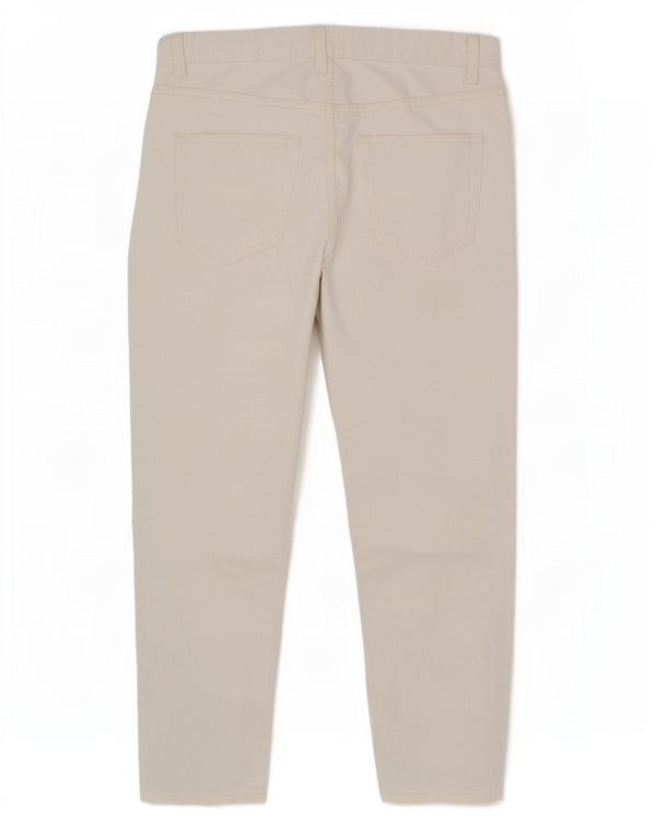 Zara Herre Cropped Slim Jeans EU 42 Large W32 L26 Hvid