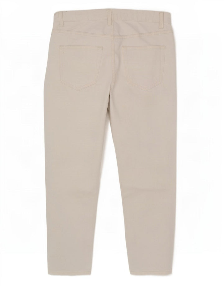 Zara Herre Cropped Slim Jeans EU 42 Large W32 L26 Hvid