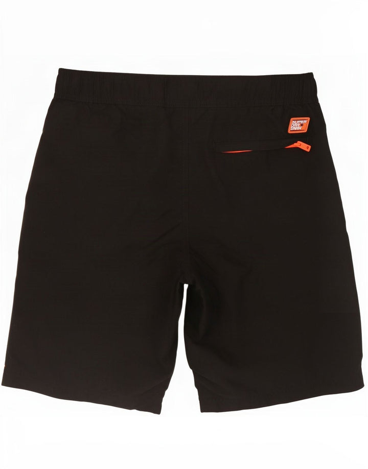 Superdry grafiske svømmeshorts til mænd, små sorte polyester