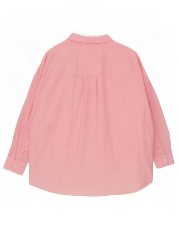 French Connection skjorte med 3/4 ærmer til kvinder UK 10 Small Pink Pinstripe